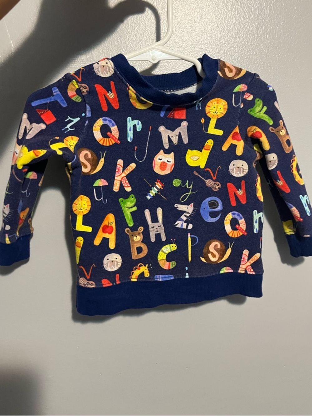 Little sleepies alphabet crewneck